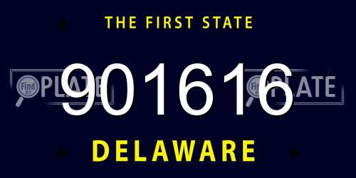 901616 Delaware License Plate