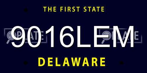 9016LEM Delaware License Plate