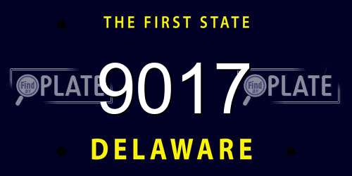 9017 Delaware License Plate