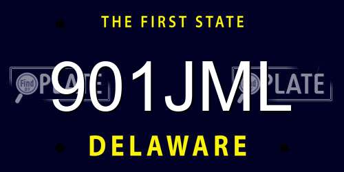 901JML Delaware License Plate