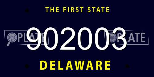 902003 Delaware License Plate
