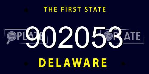 902053 Delaware License Plate