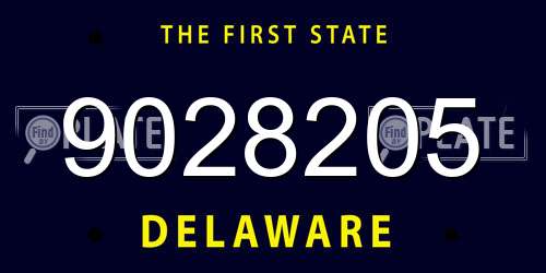 9028205 Delaware License Plate