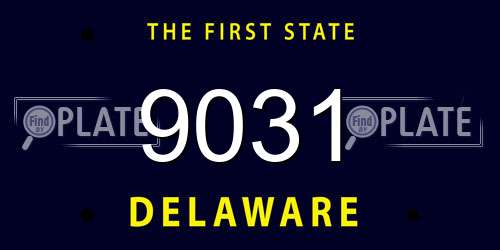 9031 Delaware License Plate