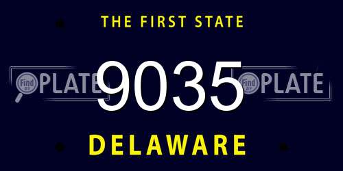9035 Delaware License Plate