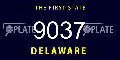 9037 Delaware License Plate