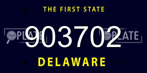 903702 Delaware License Plate