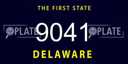 9041 Delaware License Plate