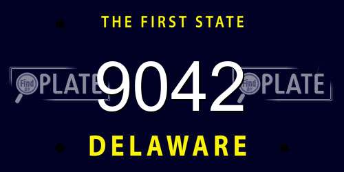 9042 Delaware License Plate