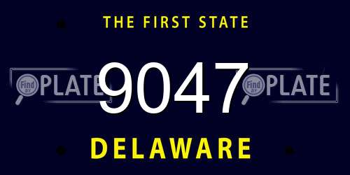 9047 Delaware License Plate