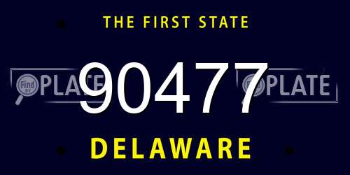 90477 Delaware License Plate