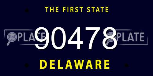 90478 Delaware License Plate