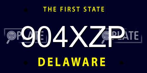 904XZP Delaware License Plate