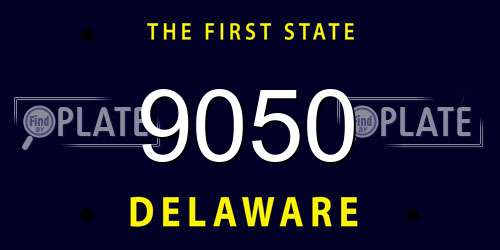9050 Delaware License Plate