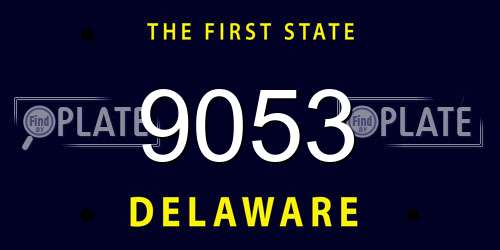 9053 Delaware License Plate
