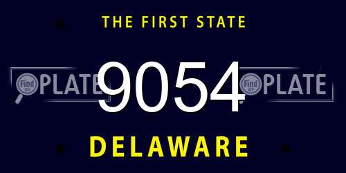 9054 Delaware License Plate