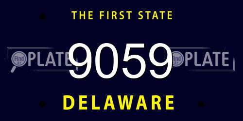 9059 Delaware License Plate