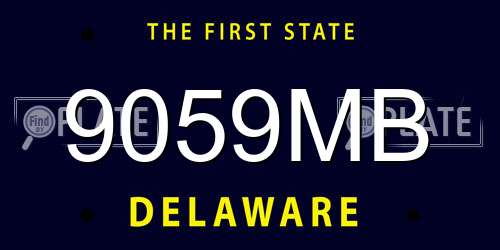9059MB Delaware License Plate