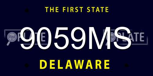 9059MS Delaware License Plate