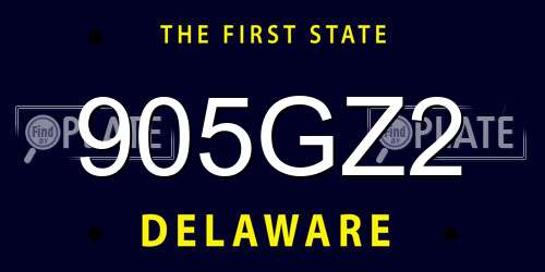 905GZ2 Delaware License Plate