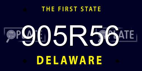 905R56 Delaware License Plate