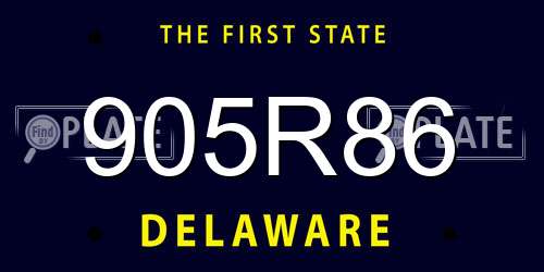 905R86 Delaware License Plate
