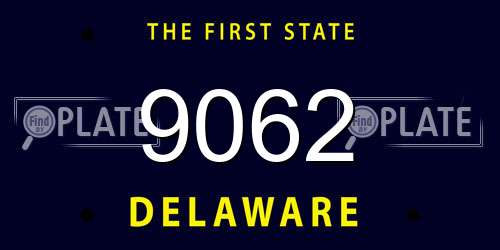9062 Delaware License Plate
