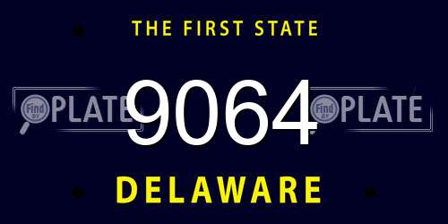 9064 Delaware License Plate