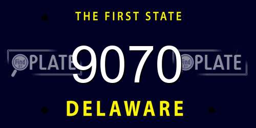 9070 Delaware License Plate