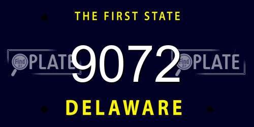 9072 Delaware License Plate