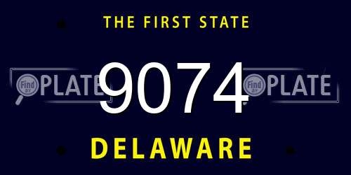 9074 Delaware License Plate
