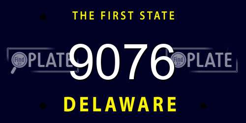 9076 Delaware License Plate