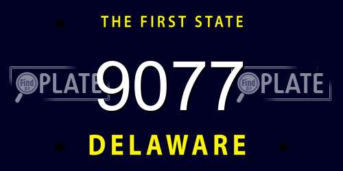 9077 Delaware License Plate
