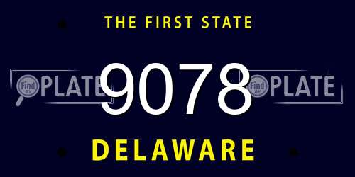 9078 Delaware License Plate