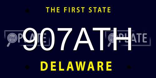 907ATH Delaware License Plate