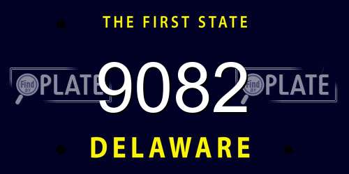 9082 Delaware License Plate