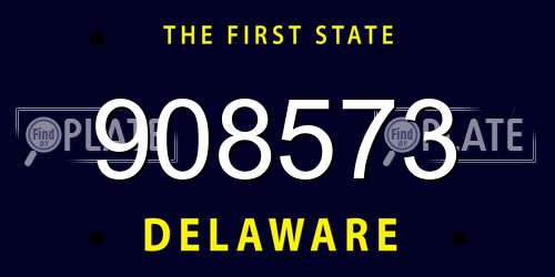 908573 Delaware License Plate