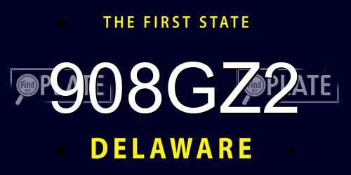908GZ2 Delaware License Plate