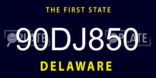 90DJ850 Delaware License Plate