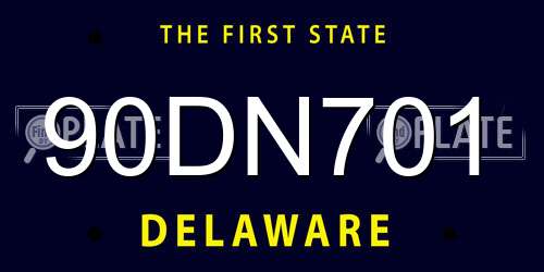 90DN701 Delaware License Plate