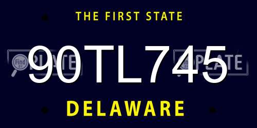 90TL745 Delaware License Plate