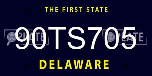 90TS705 Delaware License Plate
