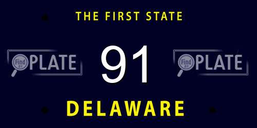 91 Delaware License Plate