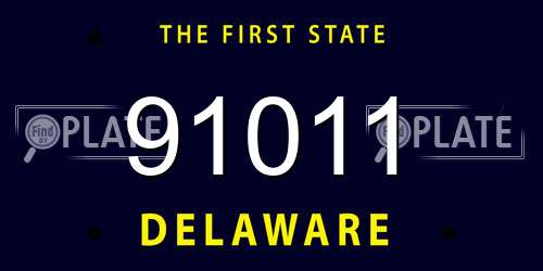 91011 Delaware License Plate