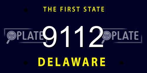 9112 Delaware License Plate
