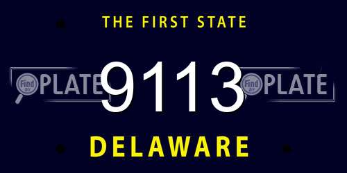 9113 Delaware License Plate