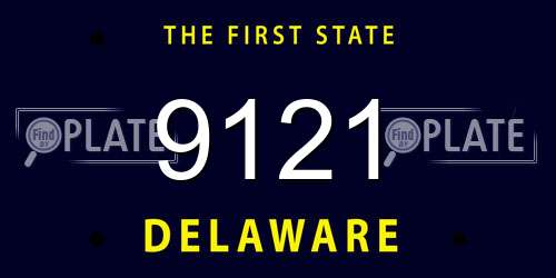 9121 Delaware License Plate