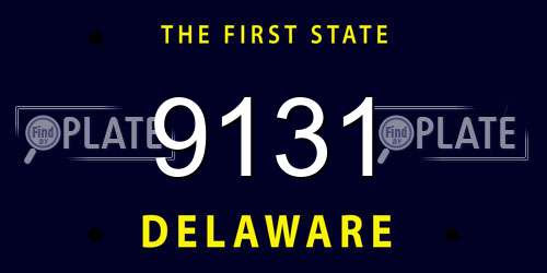 9131 Delaware License Plate