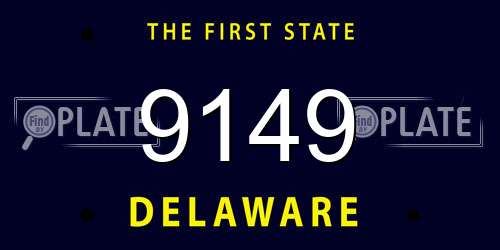 9149 Delaware License Plate