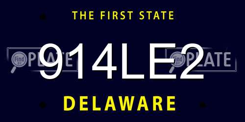 914LE2 Delaware License Plate
